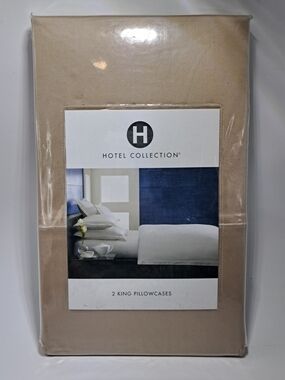 Hotel Collection King Pillowcases - Tan Beige Set NWT